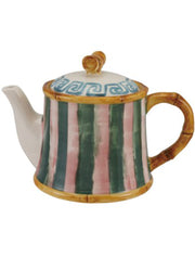 Stoneware Striped Teapot by Creative Co-op