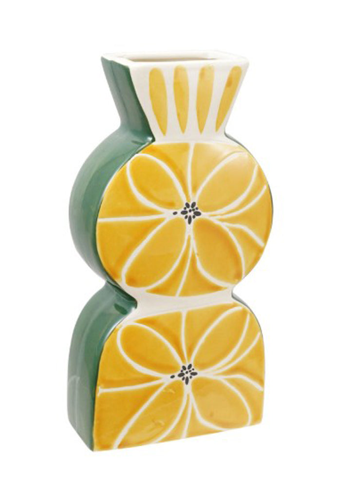 Stoneware Vase w/ Wax Relief Design in Multi by Creative Co-op