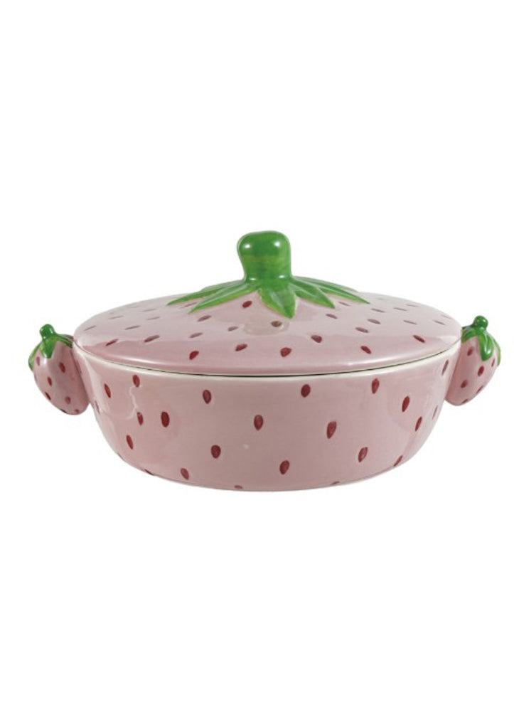 Stoneware Strawberry Shaped Baker by Creative Co-op