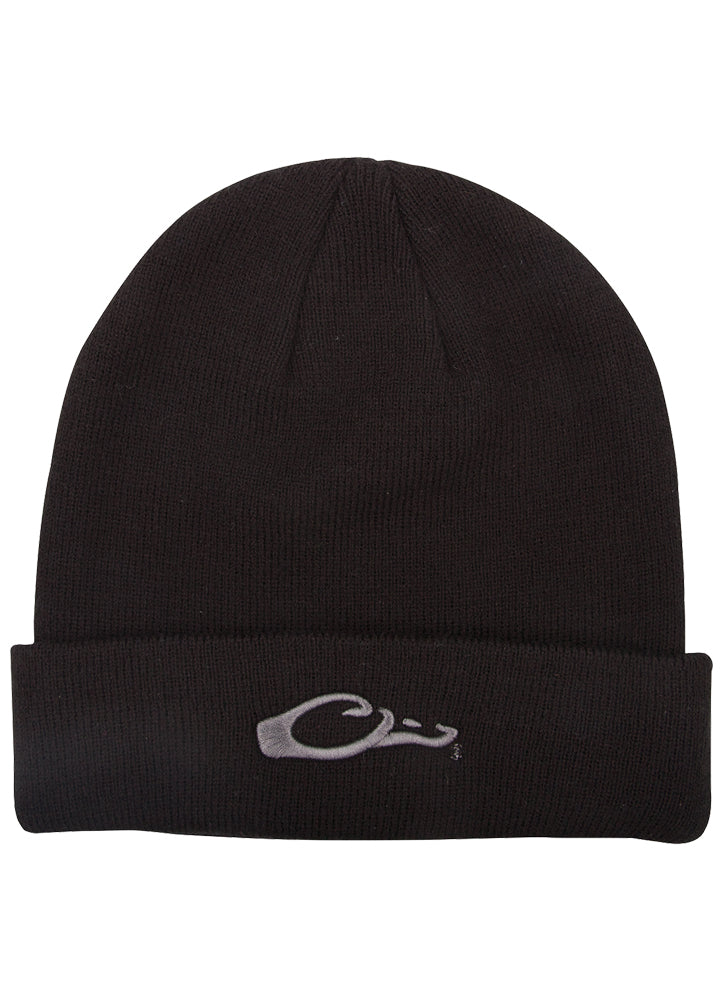 Rib - Kni Stocking Cap in Black by Drake