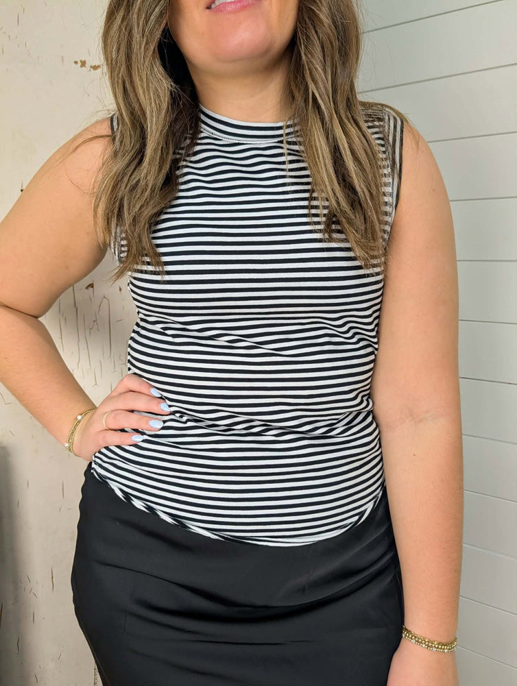 Zo in Black/White Stripe by Dear John