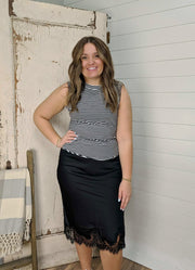 Zo in Black/White Stripe by Dear John