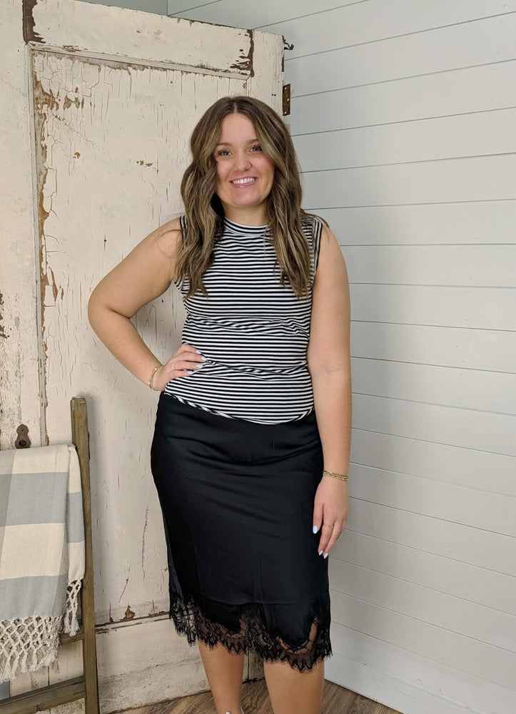 Zo in Black/White Stripe by Dear John