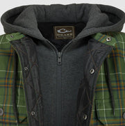 The Campfire Flannel Hoodie in Kalamata Olive by Drake