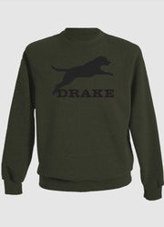 Graphic Sweatshirt Crew Leaping Lab Deep Depths Dark Heather by Drake