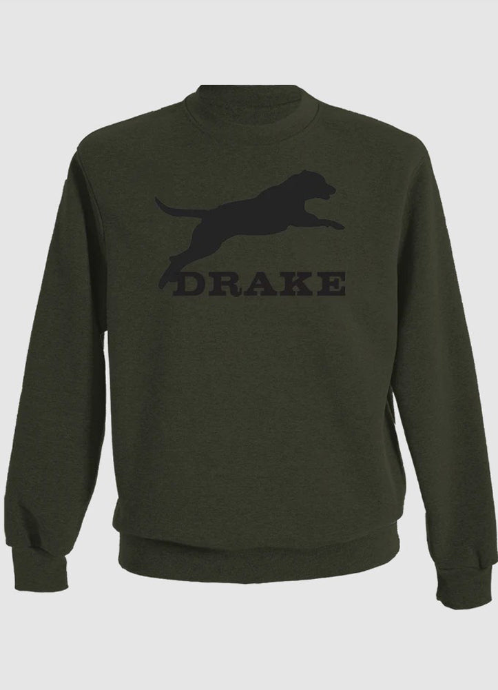 Graphic Sweatshirt Crew Leaping Lab Deep Depths Dark Heather by Drake