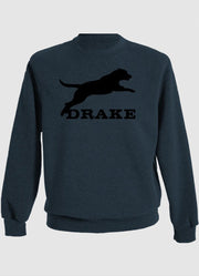 Graphic Sweatshirt Crew Leaping Lab Orion Blue by Drake
