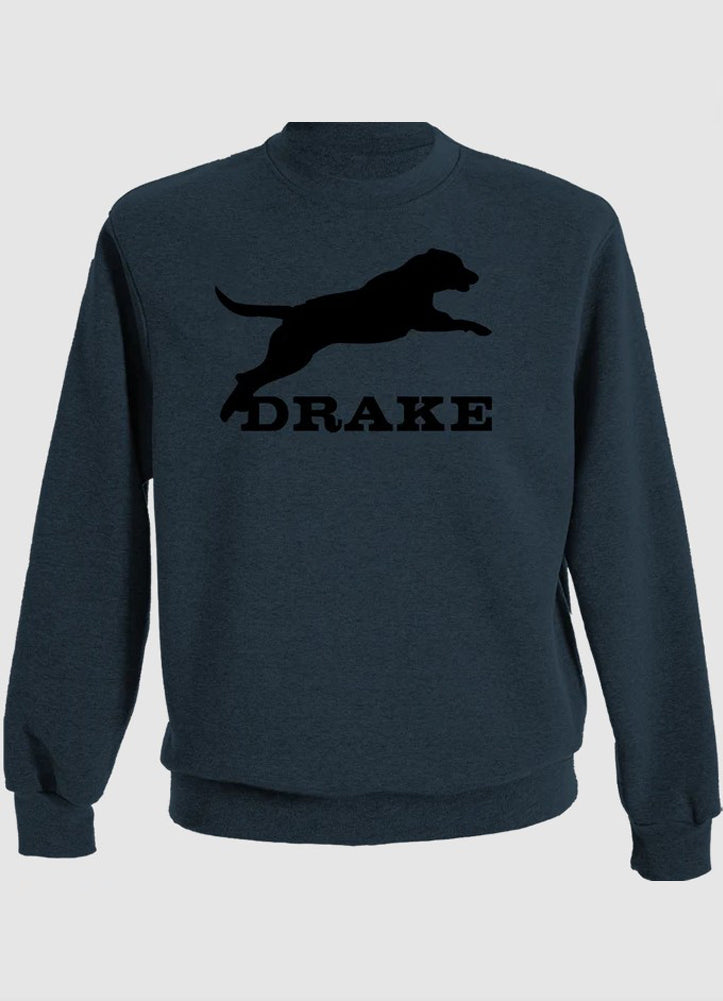 Graphic Sweatshirt Crew Leaping Lab Orion Blue by Drake