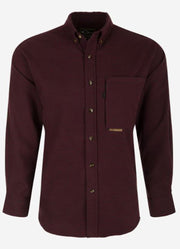 Autumn Brushed Twill Houndstooth LS in Windsor Wine by Drake