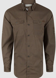 Frat BD Gingham Check Shirt LS in Chocolate Chip Tonal by Drake