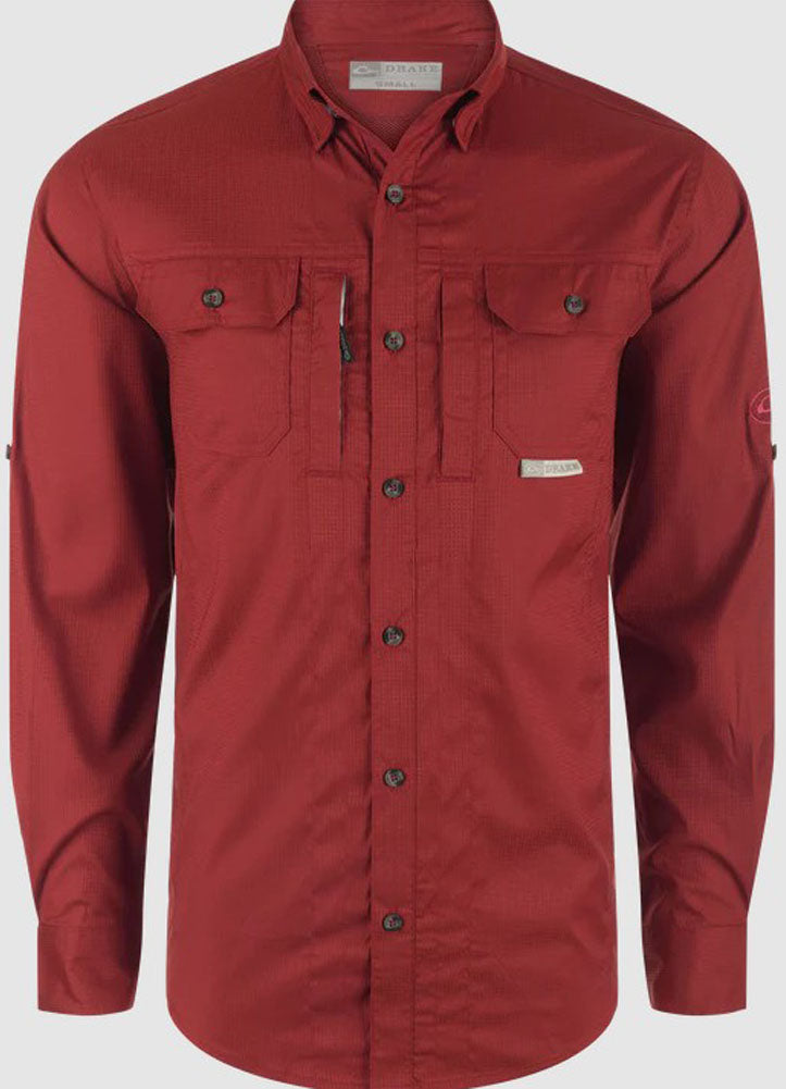 Wingshooters Trey Dobby Solid LS in Sundried Tomato by Drake