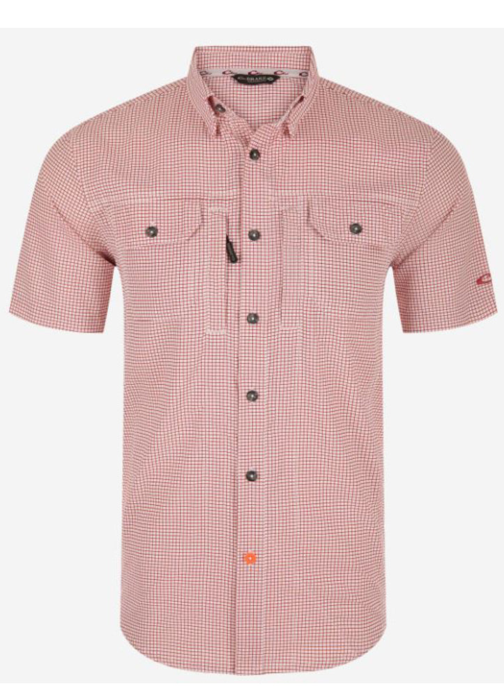 Wingshooter Trey Grid Check SS in Sun Dried Tomato by Drake