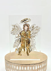 Gold Foil Angel Acrylic Block Sign by Trade Cie