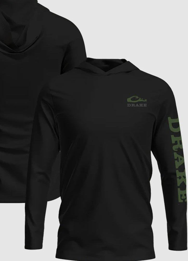 Graphic LS Hoodie Logo in Solid Black by Drake