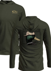 Graphic LS Hoodie Logo Solid Black Cap Mallard in Deep Depths by Drake
