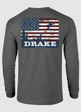 Americana Scenic Tee LS in Graphite Heather by Drake
