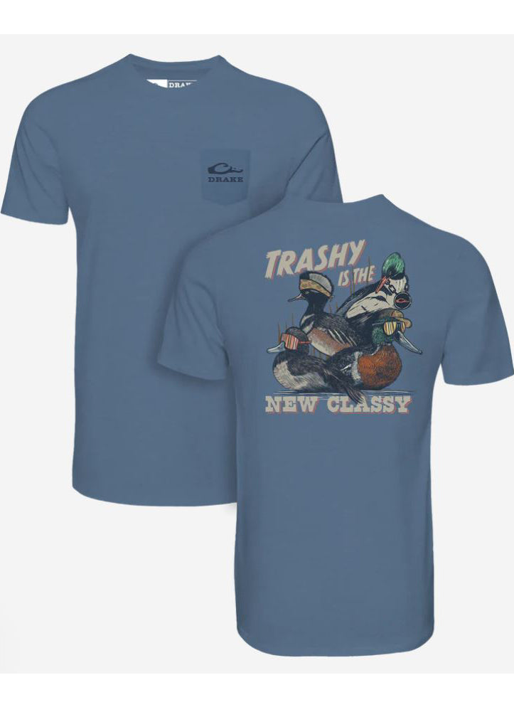 Trashy Ducks SS in Coronet Blue Light Heather by Drake
