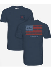 Americana Drake Flag SS in Night Sky Navy Heather by Drake