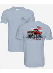 Americana Flag Truck SS in Cerulean Light Heather by Drake