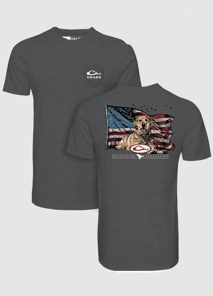Americana Yellow Lab SS in Graphite Heather by Drake
