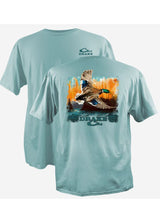 Watercolor Mallard Cotton SS in Aqua Sky by Drake