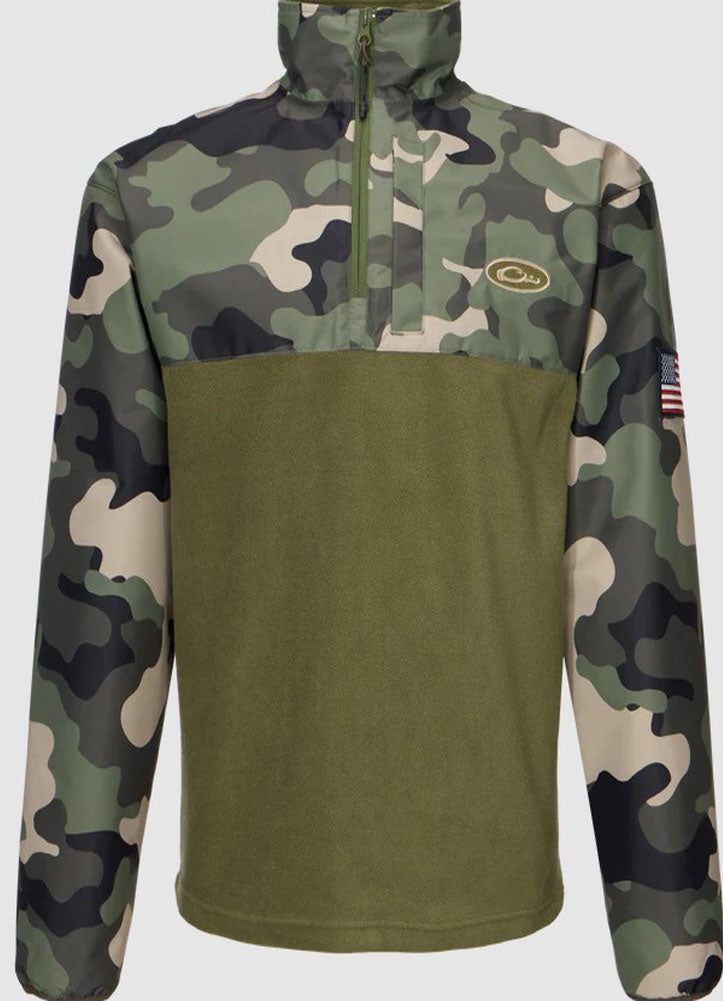 MST 1/4 Zip Refuge Eqwader in Woodland Camo by Drake
