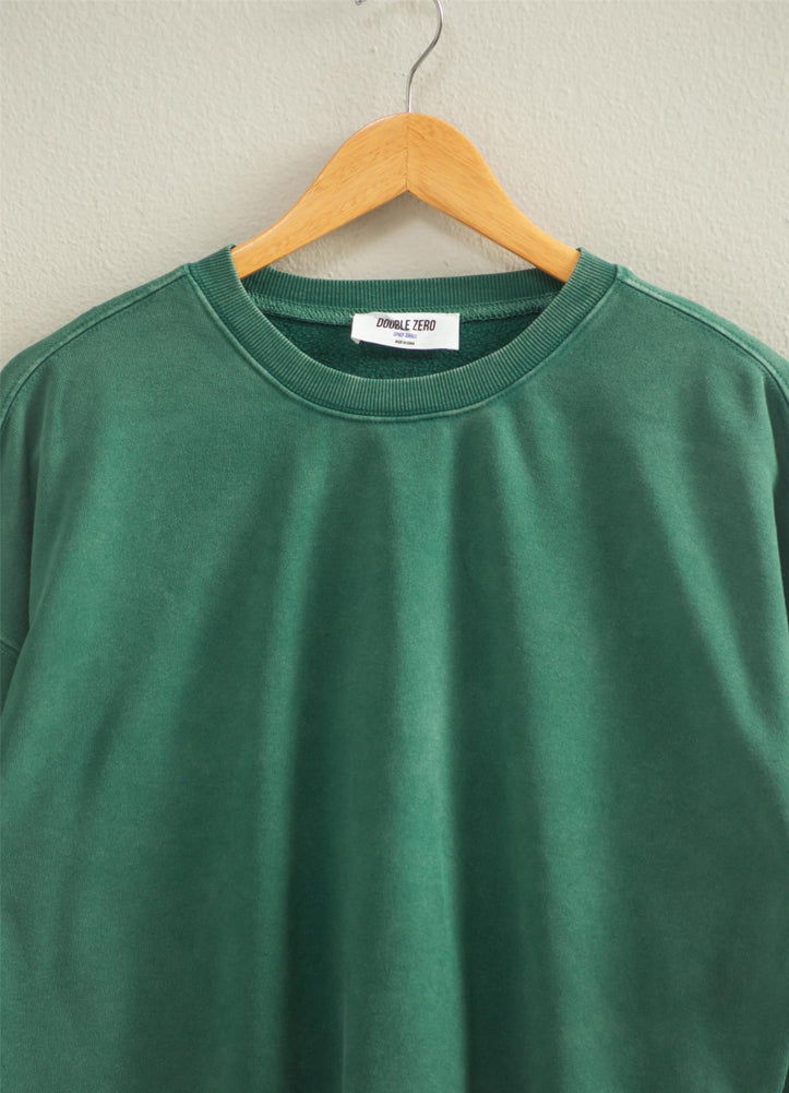 Cropped Sweatshirt in Dark Green