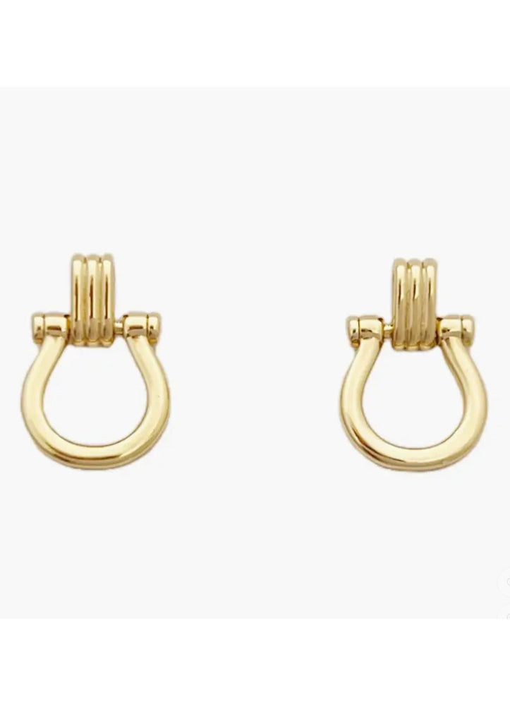 Door Knocker Horsebit Drop Earrings by Whats Hot