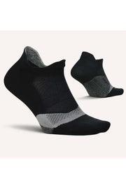 Elite Light Cushion No Show Tab Black by feetures