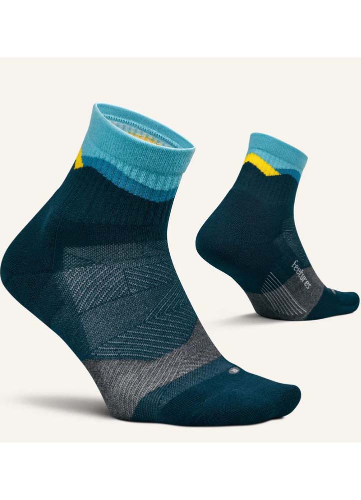 Trail Max Cushion Quarter Mountain High Blue by feetures