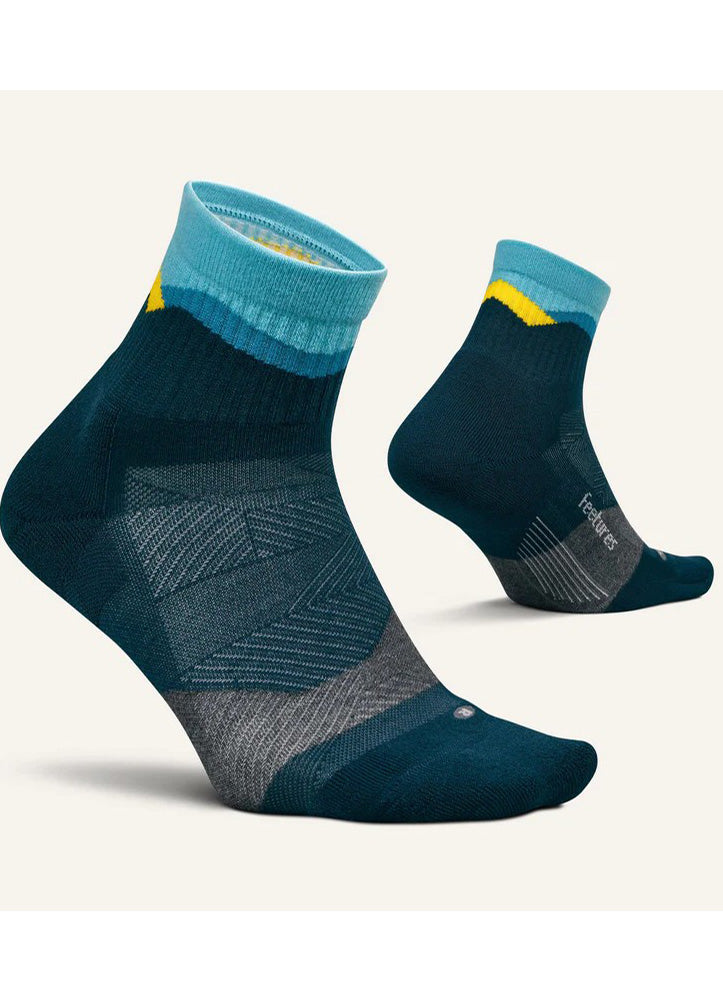 Trail Max Cushion Quarter Mountain in High Blue by feetures