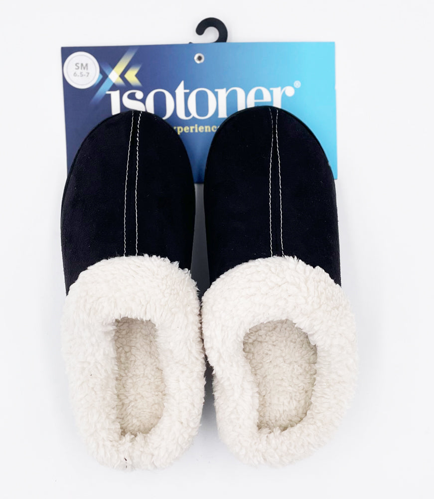 Memory Foam Slip Ins in Black by Isotoner