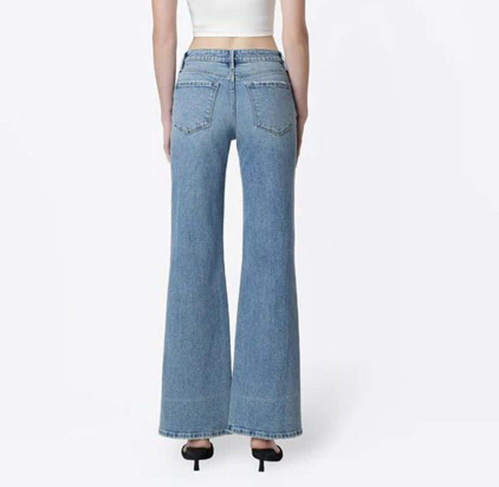 Low Rise Vintage Flare with Crease Line by Flying Monkey