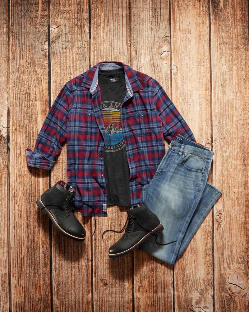 Penton LS Flannel in Navy Red by Flag and Anthem