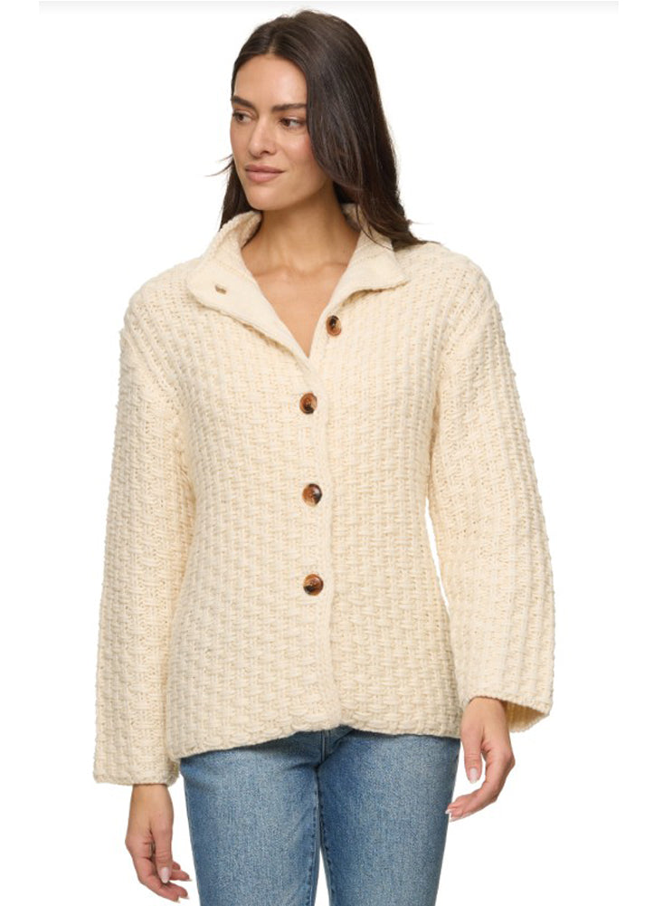 Marlena Sweater Jacket in Cream by Flag and Anthem