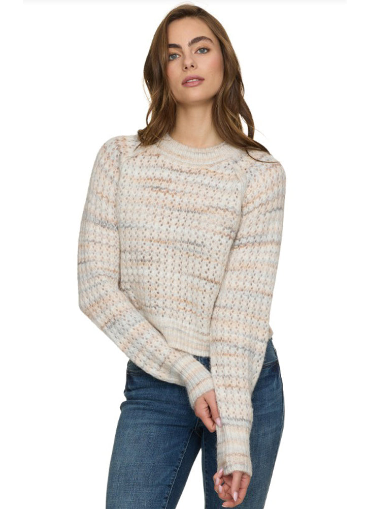 Eunice Spacedye Raglan Sweater in Neutral Combo by Flag and Anthem