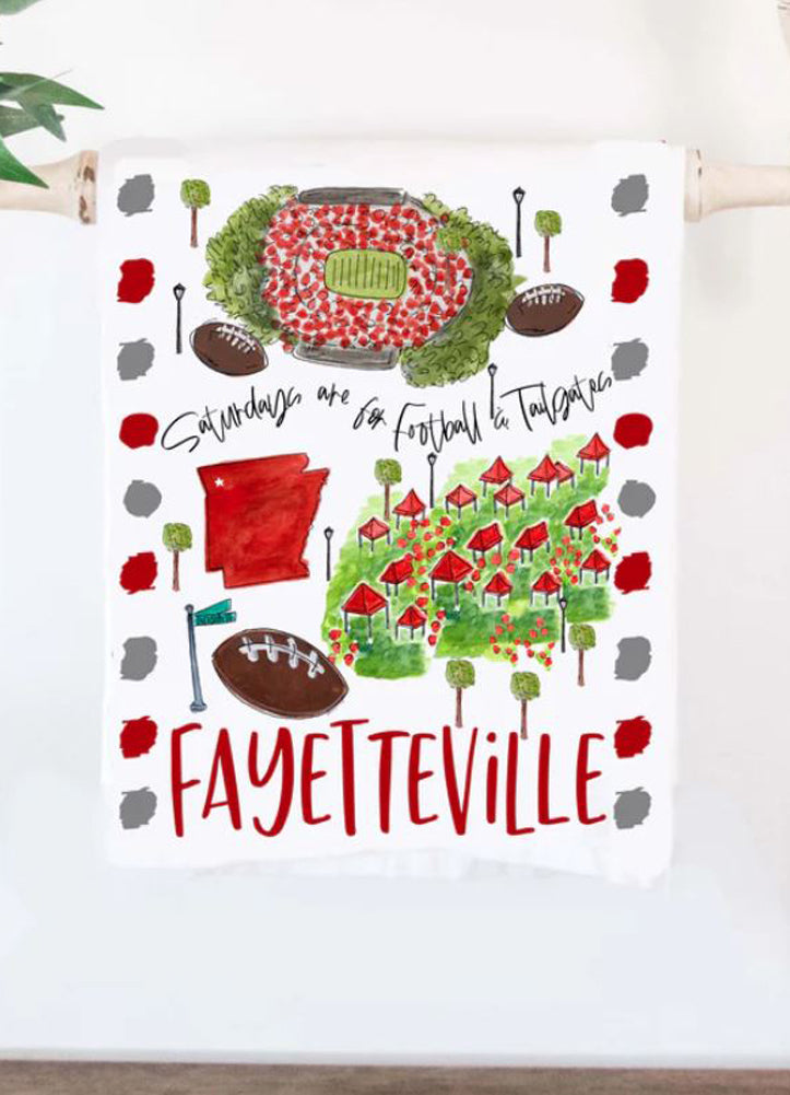 Fayetteville, AR Tea Towel by Happy By Rachel