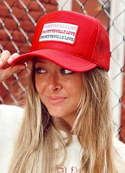 Fayetteville Love Trucker Hat Red by Social Statement
