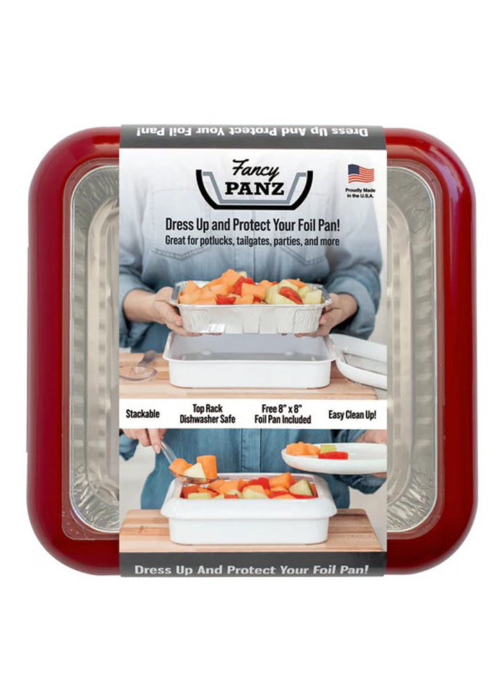 Square 8x8 Pan Red with Lid & Serving Spoon by Fancy Panz