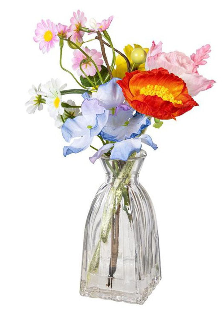 Faux Floral Table Décor in Glass Vase by Evergreen