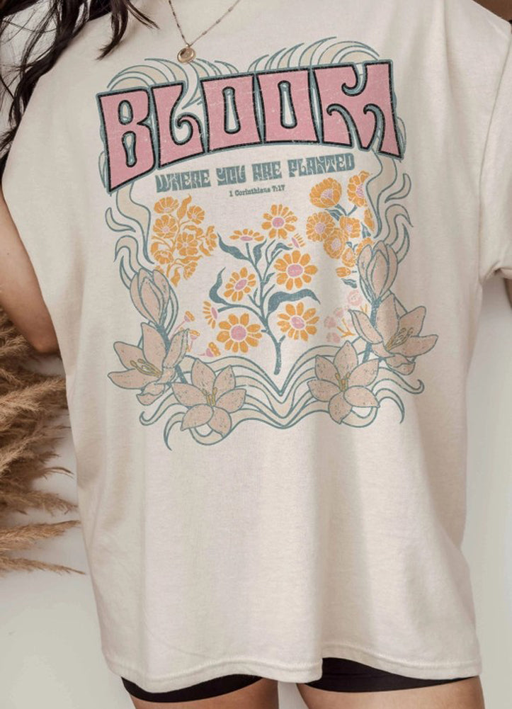 Bloom Oversized Tee in Ivory by Good Day Street
