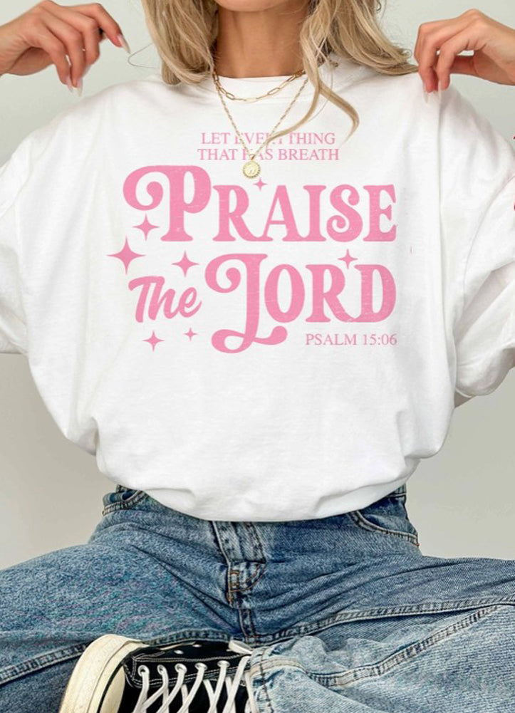 Praise The Lord Oversized Tee in White by Good Day Street