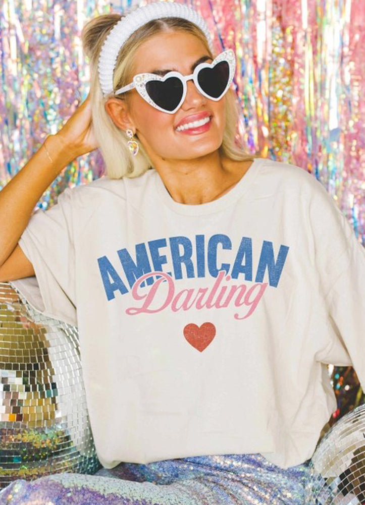 American Darling Oversized Tee in Ash by Good Day Street