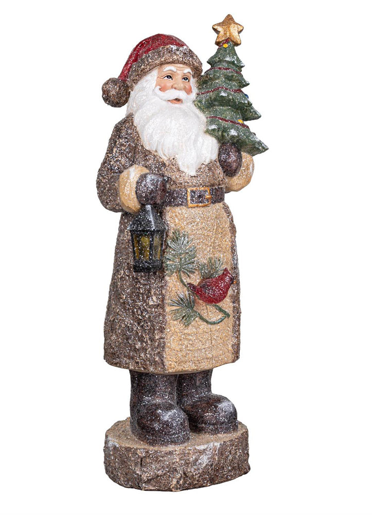 LED Forest Santa Claus Resin Statuary Winter Grove by Evergreen Enterprises