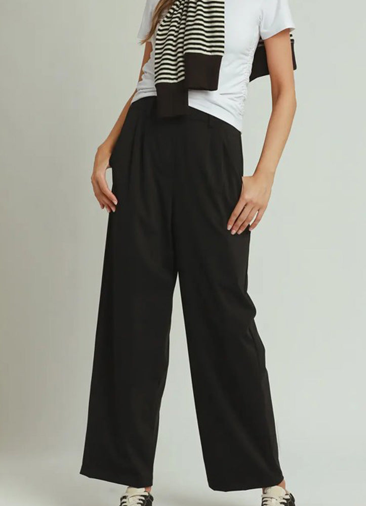 Pull On Business Casual Straight Pants in Black by Umgee