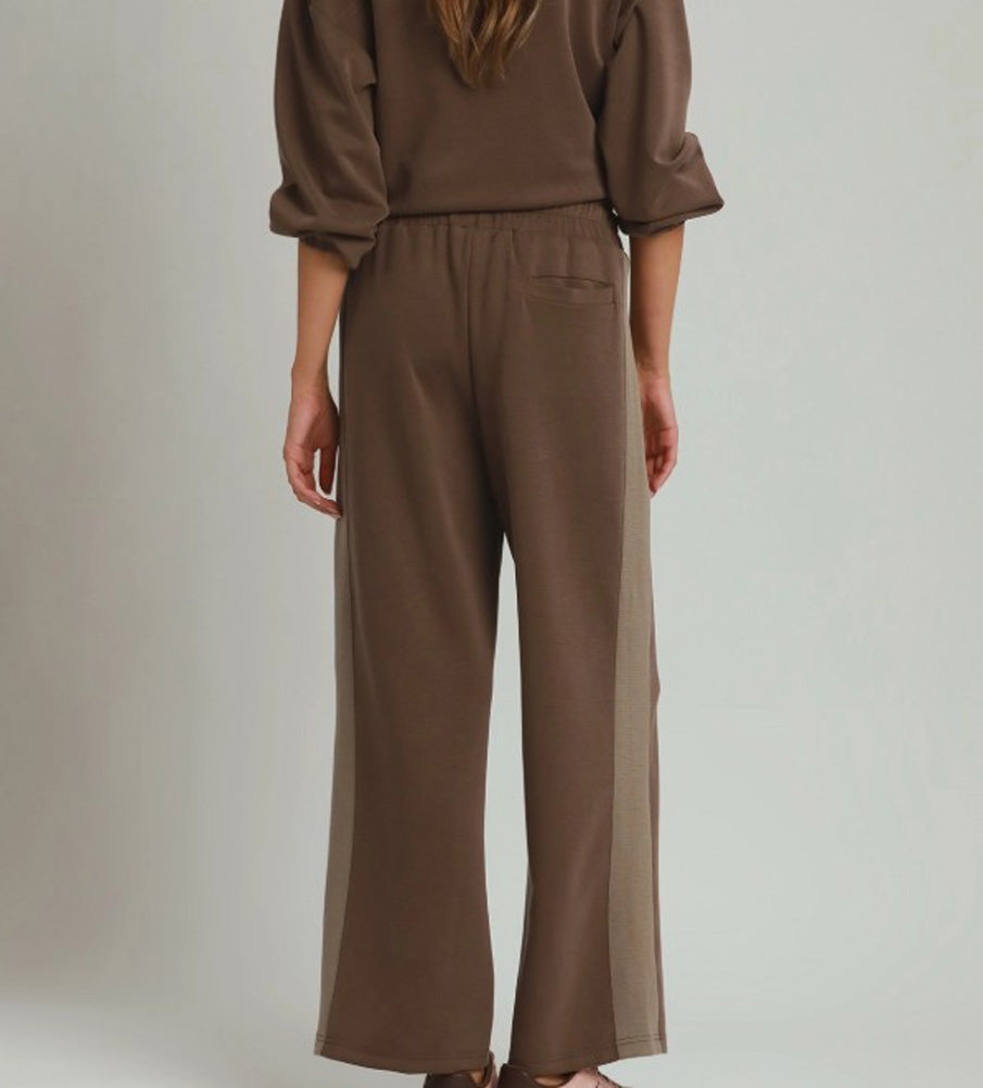CloudKnit Color Block Pants in Cocoa Powder by Umgee