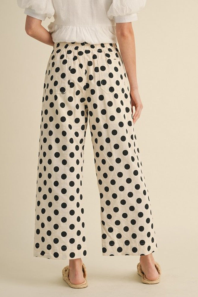 Plus Polka Dot Wide Leg Pants in Black by Jodifl