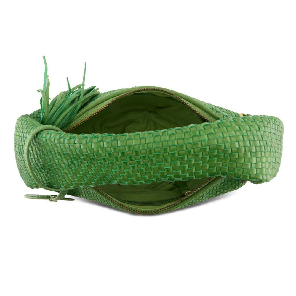 Woven Handbag in Bright Green by L Artiste