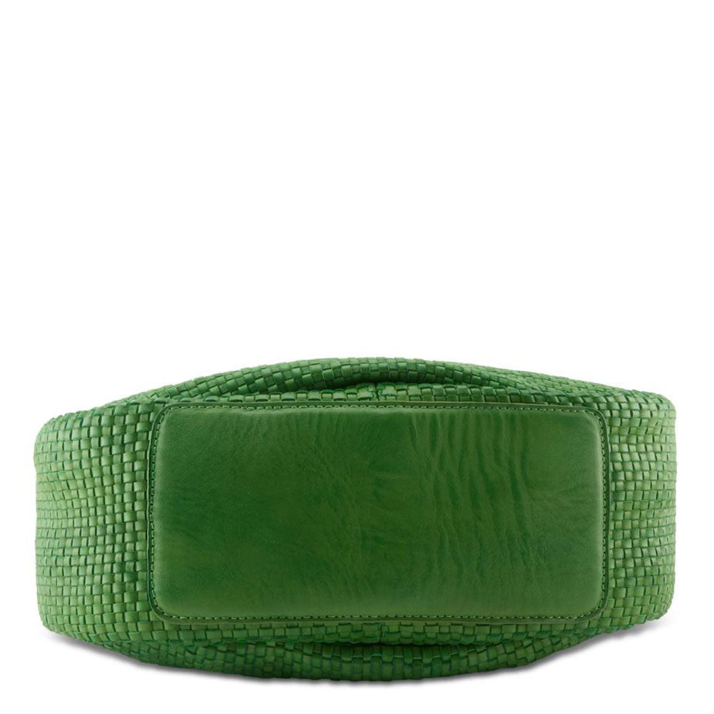 Woven Handbag in Bright Green by L Artiste