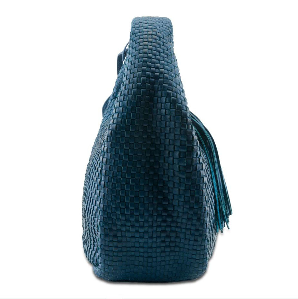 Woven Handbag in Blue by L Artiste